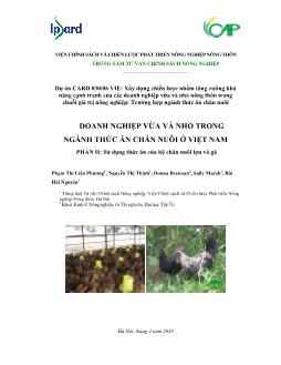 Báo cáo Doanh nghiệp vừa và nhỏ trong ngành thức ăn chăn nuôi ở Việt Nam phần II- Sử dụng thức ăn của hộ chăn nuôi lợn và gà