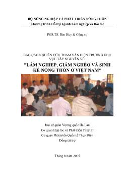 Báo cáo Lâm nghiệp , giảm nghèo và sinh kế nông thôn ở Việt Nam