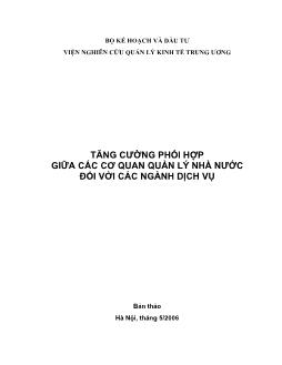 Báo cáo Tăng cường phối hợp giữa các cơ quan quản lý nhà nước đối với các ngành dịch vụ