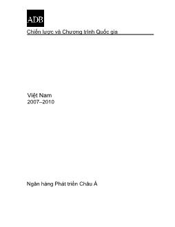 Chiến lược và chương trình phát triển Quốc gia Việt Nam 2007-2010 - Ngân hàng phát triển Châu Á