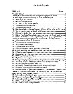 Chuyên đề Nâng cao năng lực cạnh tranh của Ha Noi Open Tours khi Việt Nam gia nhập WTO