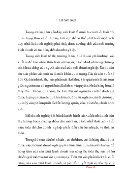 Chuyên đề Thực trạng và các giải pháp đẩy mạnh việc tiêu thụ sản phẩm của công ty may Thăng Long