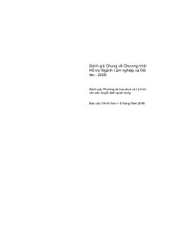 Đánh giá Chung về Chương trình Hỗ trợ Ngành Lâm nghiệp và Đối tác - 2006