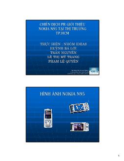 Đề tài Chiến dịch PR giới thiệu Nokia N95 tại thị trường TP HCM