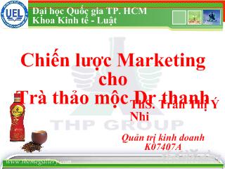 Đề tài Chiến lược Marketing cho trà thảo mộc Dr.Thanh