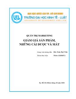 Đề tài Giảm giá sản phẩm: Những cái được và mất