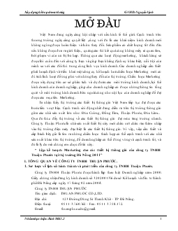 Đề tài Lập kế hoạch Marketing cho các thiết bị thông gió của công ty TNHH Thuận PHước tại thị trường Đà Nẵng 2011