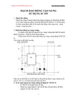 Đề tài Mạch dao động tạo xung sử dụng ic 555