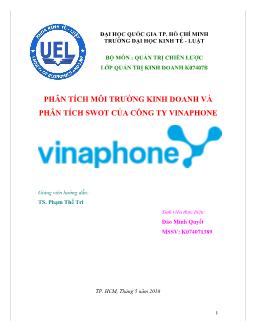 Đề tài Phân tích môi trường kinh doanh và phân tích SWOT của công ty VinaPhone