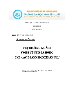 Đề tài Thị trường ngách: Con đường hoa hồng cho các doanh nghiệp ẩn náu