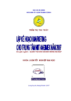 Khóa luận Lập kế hoạch Marketing cho trung tâm NIIT ANGIMEX năm 2007