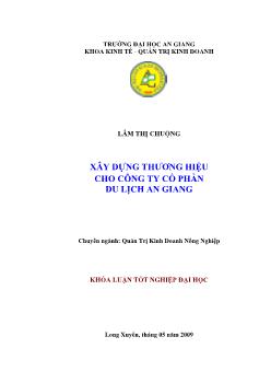 Khóa luận Xây dựng thương hiệu cho công ty cổ phần du lịch An Giang