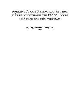 Nghiên cứu cơ sở khoa học và thực tiễn để hình thành thị trường hàng hoá giao sau của Việt Nam