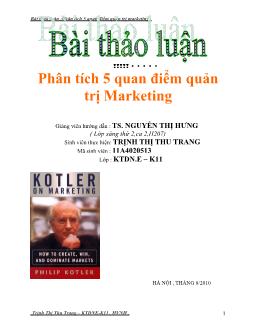 Phân tích 5 quan điểm quản trị Marketing