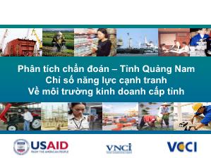 Phân tích chuẩn đoán tỉnh Quảng Nam - Chỉ số năng lực cạnh tranh về môi trường kinh doanh cấp tỉnh