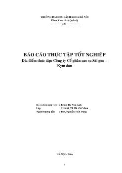 Phân tích hoạt động kinh doanh của Công ty Cổ phần cao su Sài gòn – Kym dan