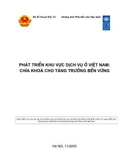 Phát triển khu vực Dịch vụ ở Việt Nam- Chìa Khoá cho tăng trưởng Bền Vững