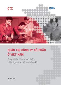 Quản trị công ty cổ phần ở Việt Nam quy định của pháp luật, hiệu lực thực tế và vấn đề