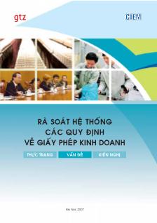 Rà soát hệ thống các quy định về giấy phép kinh doanh thực trạng , giải pháp, kiến nghị