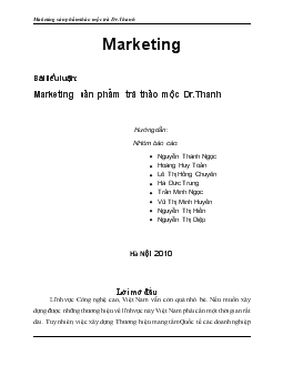 Tiểu luận Marketing sản phẩm trà thảo mộc Dr.Thanh