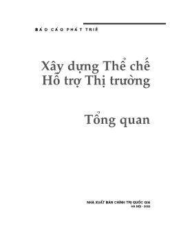 Xây dựng thể chế hỗ trợ thị trường