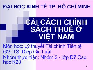 Đề tài Cải cách chính sách thuế ở Việt Nam