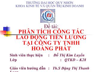 Đồ án Phân tích công tác lao động tiền lương tại công ty TNHH Hoàng Phát