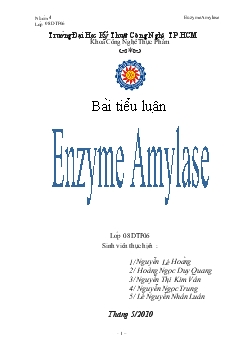 Tiểu luận Tổng quan về Enzyme Amylase