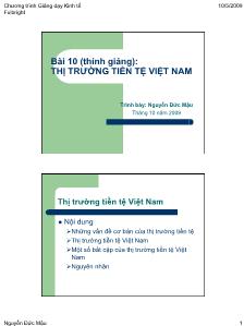 Bài giảng: Thị trường tiền tệ Việt Nam