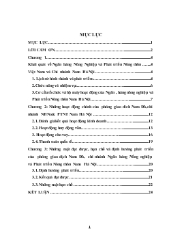 Báo cáo Thực tập tại phòng giao dịch Nam Đô, Ngân hàng nông nghiệp và phát triển nông thôn Nam Hà Nội