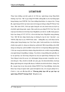 Chuyên đề Phương pháp hạn chế nợ quá hạn tại Ngân hàng đầu tư và phát triển Quảng Ninh