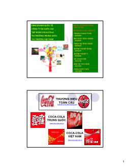 Đề tài Công ty đa quốc gia tập đoàn Coca-Cola thị trường Trung Quốc thị trường Việt Nam