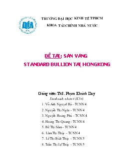 Đề tài Sàn vàng standard bullion tại hongkong