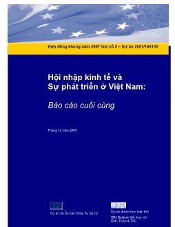 Hội nhập kinh tế và Sự phát triển ở Việt Nam