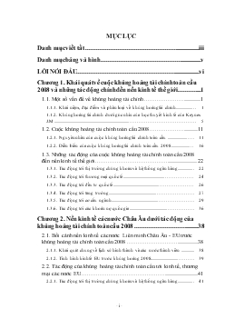 Khủng hoảng tài chính toàn cầu 2008 và những ảnh hưởng tới kinh tế, thương mại các nước Châu Âu