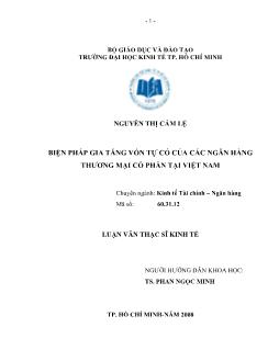 Luận văn Biện pháp gia tăng vốn tự có của các Ngân Hàng Thương Mại Cổ Phần tại Việt Nam