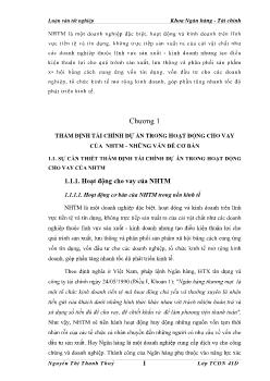 Luận văn Giải pháp nâng cao chất lượng thẩm định tài chính dự án trong hoạt động cho vay của ngân hàng ngoại thương Việt Nam