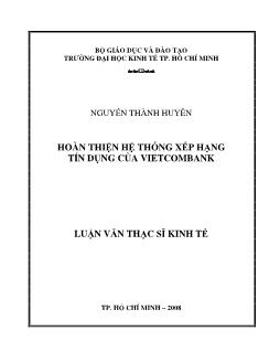 Luận văn Hoàn thiện hệ thống xếp hạng tín dụng tại Vietcombank