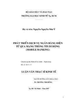 Luận văn Phát triển dịch vụ ngân hàng điện tử qua mạng thông tin di động(mobile banking)