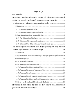 Luận văn Tìm hiểu chỉ số đánh giá hiệu quả KPI (KPI – Key Performance Indicators) quản trị nguồn nhân lực và khả năng áp dụng tại các doanh nghiệp Việt Nam