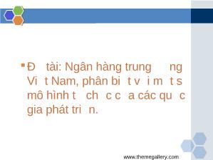 Đề tài Ngân hàng trung ương Việt Nam, phân biệt với một số mô hình tổ chức của các quốc gia phát