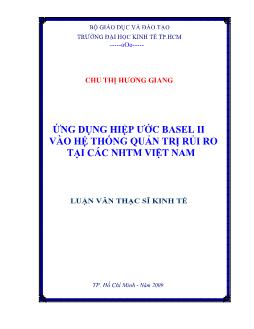 Luận văn Ứng dụng hiệp ước Basel II vào hệ thống quản trị rủi ro tại các ngân hàng thương mại Việt Nam