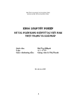 Khóa luận Ngân hàng điện tử tại Việt Nam thực trạng và giải pháp