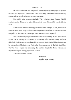 Chuyên đề Đề xuất giải pháp Marketing nhằm thâm nhập thị trường sản phẩm của công ty cổ phần Technoglass trên thị trường Hà Nội