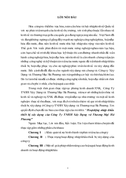Chuyên đề Hoạt động nhập khẩu thiết bị xây dựng của Công Ty TNHH Xây Dựng và Thương Mại Hà Phương