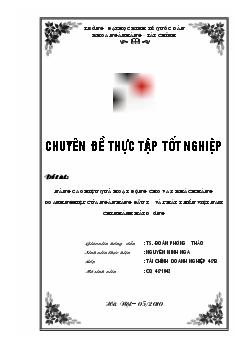 Chuyên đề Nâng cao hiệu quả hoạt động cho vay khách hàng doanh nghiệp của ngân hàng đầu tư và phát triển chi nhánh Hải Dương