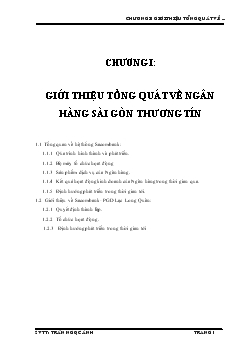 Chuyên đề Nghiệp vụ kế toán các hình thức huy động vốn chủ yếu tại ngân hàng Sài Gòn thương tín - Phòng giao dịch Lạc Long Quân