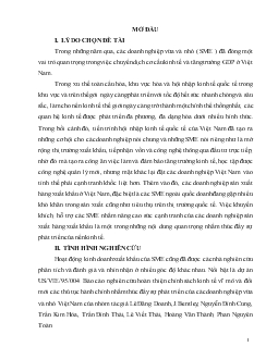 Đề tài Các giải pháp hỗ trợ doanh nghiệp vừa và nhỏ nhằm đẩy mạnh xuất khẩu ở Việt Nam