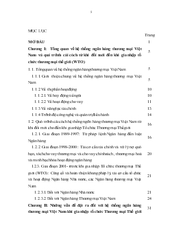 Đề tài Cải cách hệ thống ngân hàng thương mại Việt Nam trong bối cảnh gia nhập Tổ chức thương mại thế giới WTO
