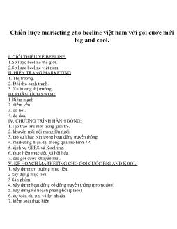 Đề tài Chiến lược Marketing cho Beeline Việt Nam với gói cước mới Big and Cool